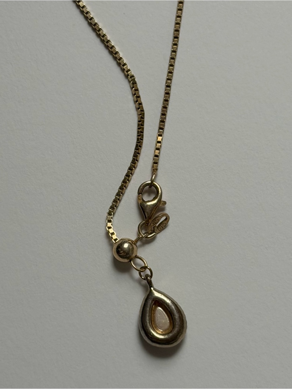 vintage gold 925 sterling silver adjustable dainty chain necklace - Picture 6 of 6